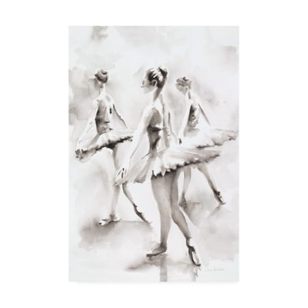 Aimee Del Valle 'Three Ballerinas Black And White' Canvas Art,12x19